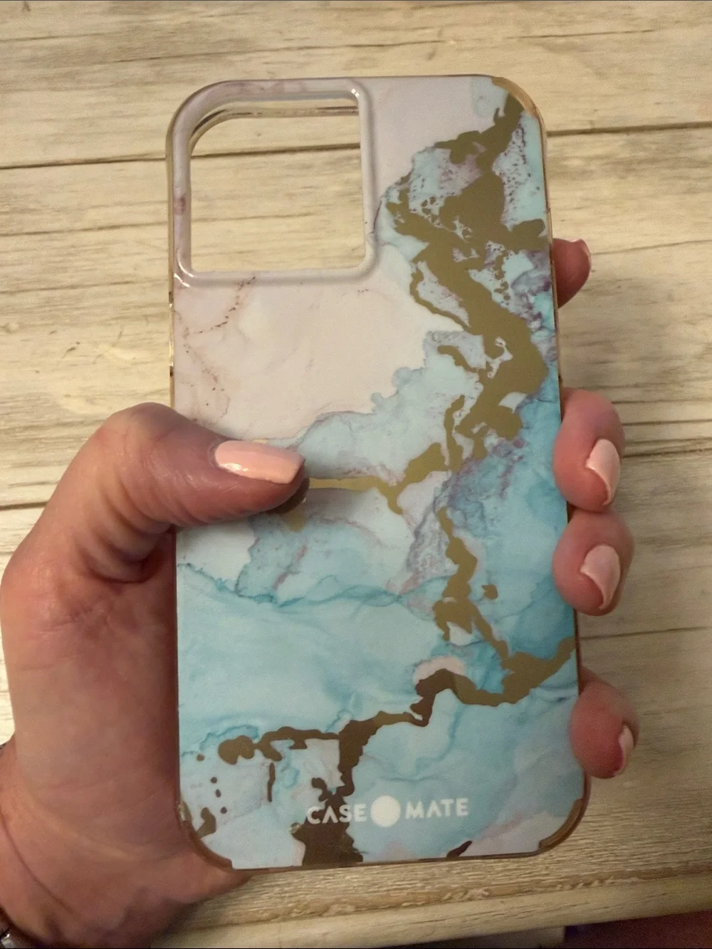 case-mate Teal, Gold , Teal & White Marble iPhone 15 pro max Case